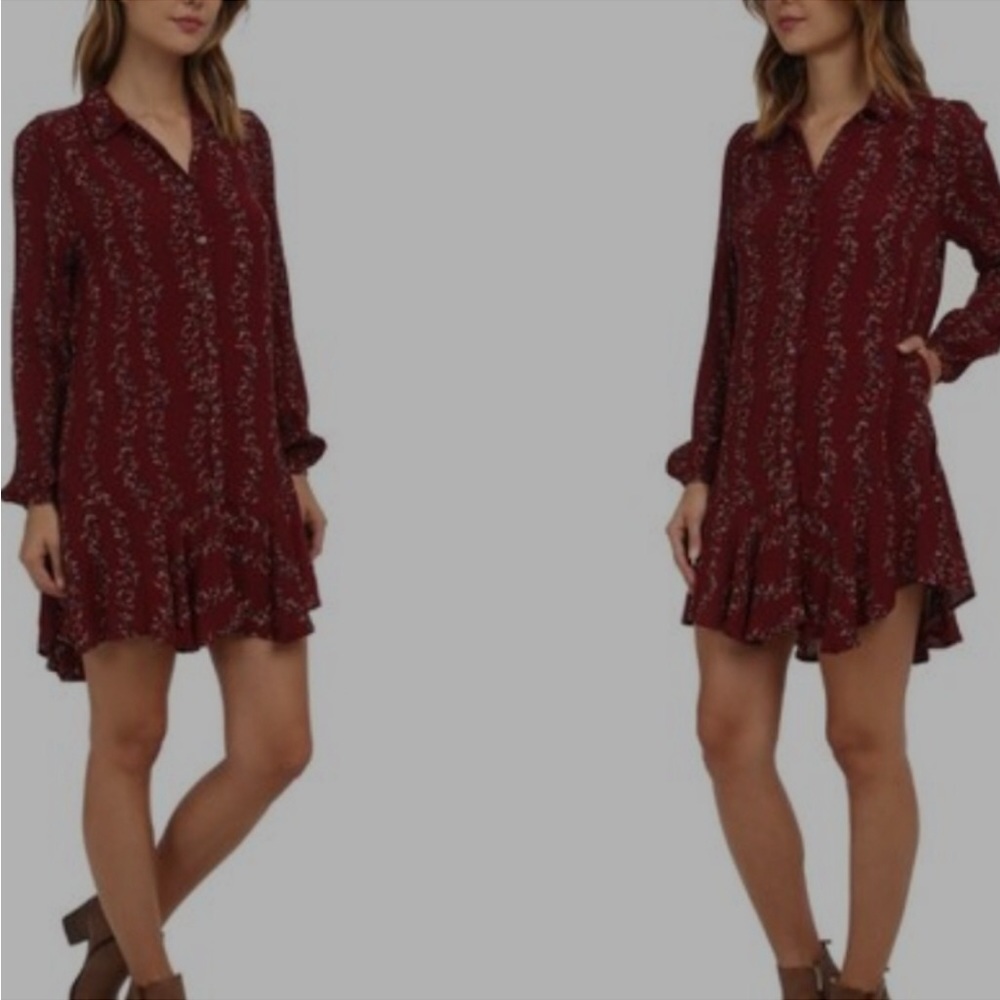 Free People Button Down Floral Dress